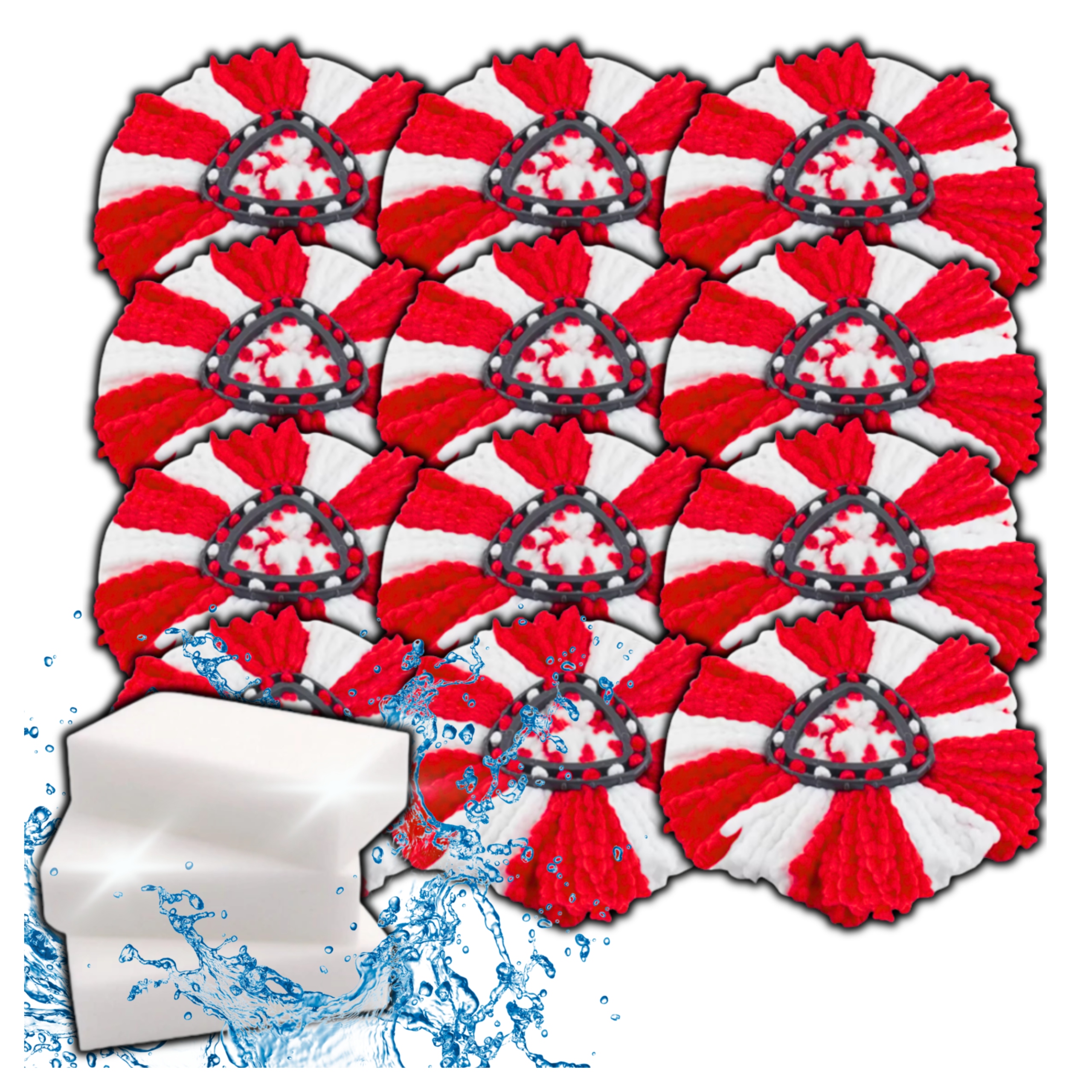 Levně 12x Vložka Do Mopu Vileda Turbo, 3x náhradní tryska do magické Houbička