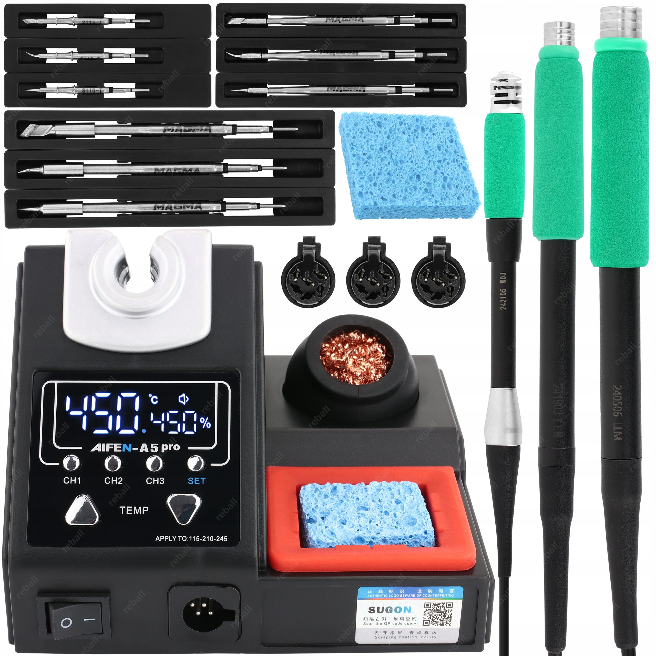 Stacja Lutownicza Lutownica Precyzyjna Aifen A5 Pro 120W 9GR C245 C210 C115