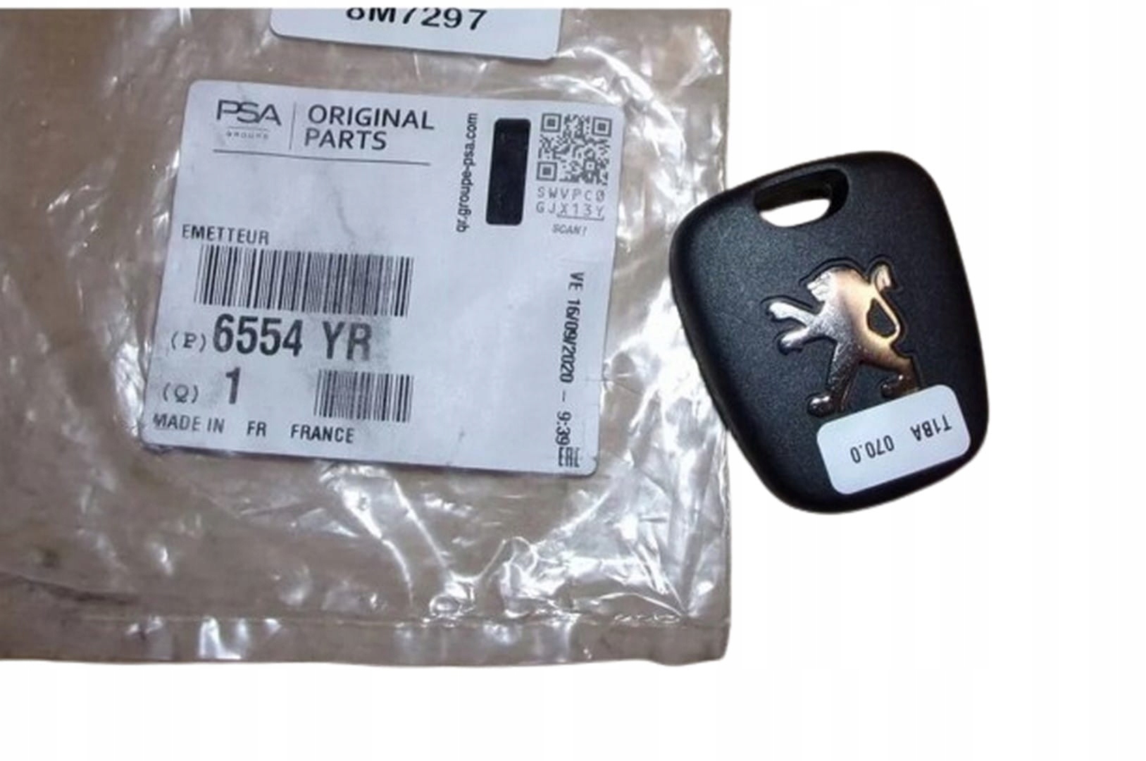 Kluczyk 6554YR Peugeot 206,307 Oryginał