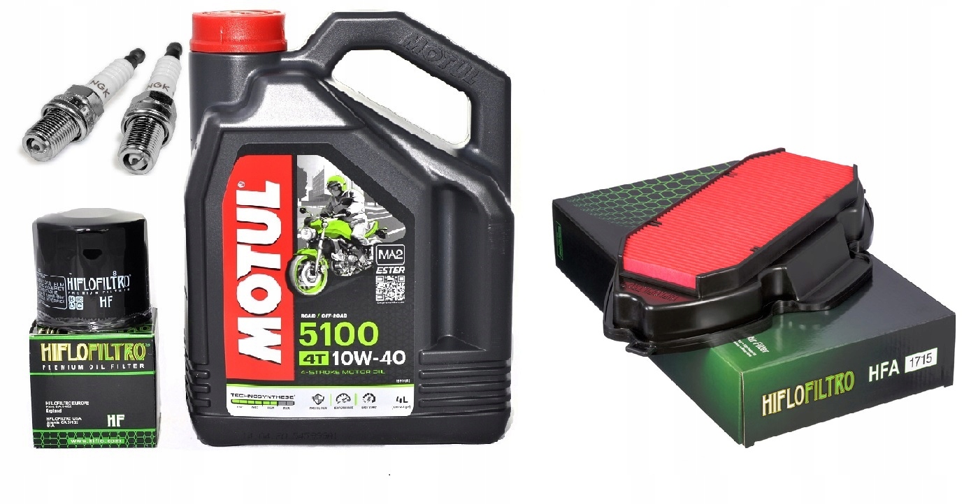 OLEJ MOTUL 5100 FILTRY ŚWIECE HONDA NC700 +GRATIS