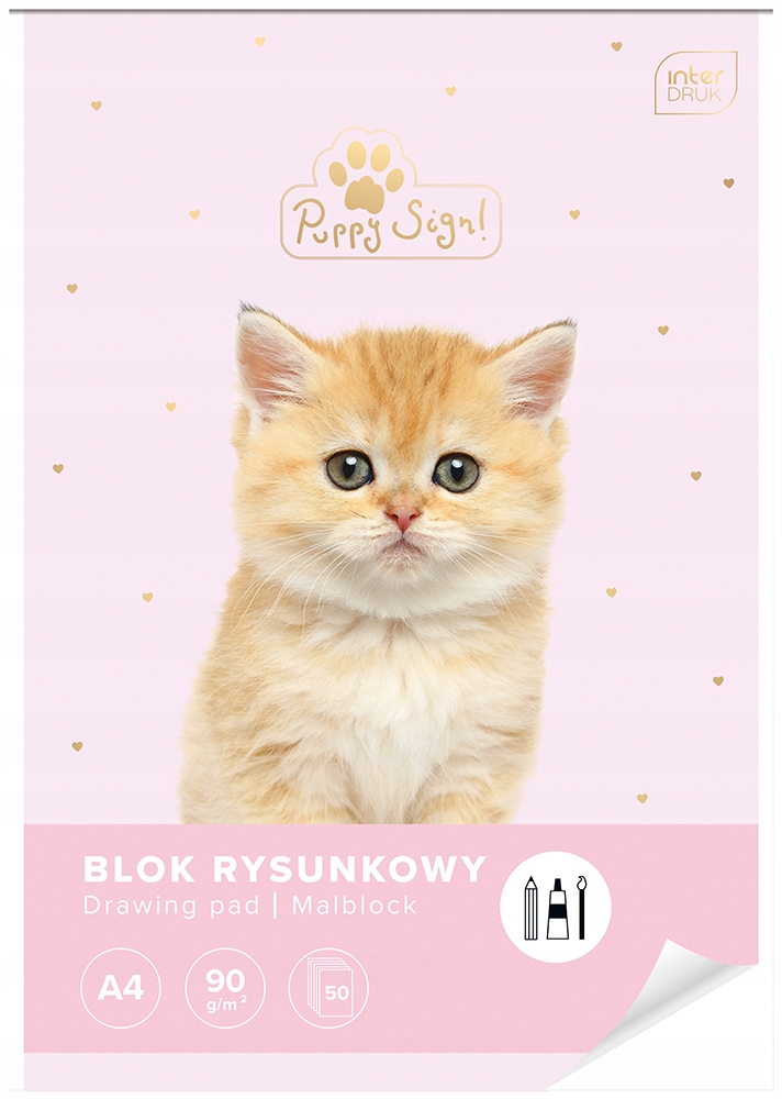 BLOK RYSUNKOWY A4 50 kartek biały dziewczynki 4536