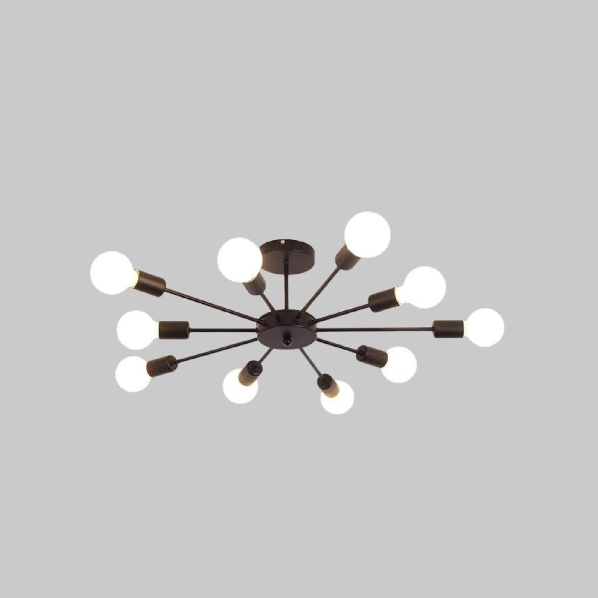 Riohan Sputnik lustr 10xE27 černý loft 50 cm, kov