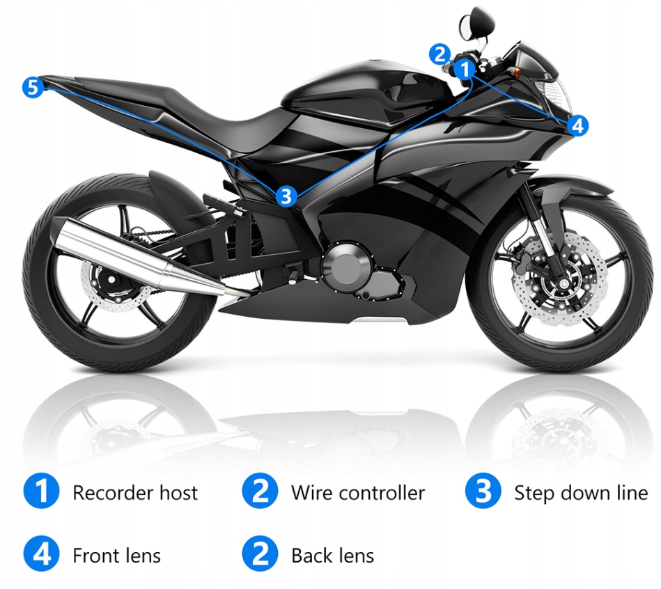 Rejestrator motocyklowy Kamera daul obiektywami Marka inna