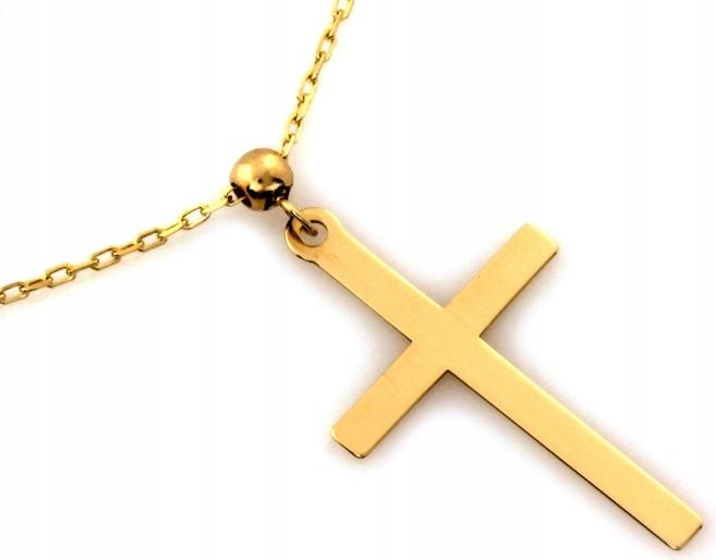 Zlatý náhrdelník pro ženu 585 s křížkem bez proužku r44, módní vzor