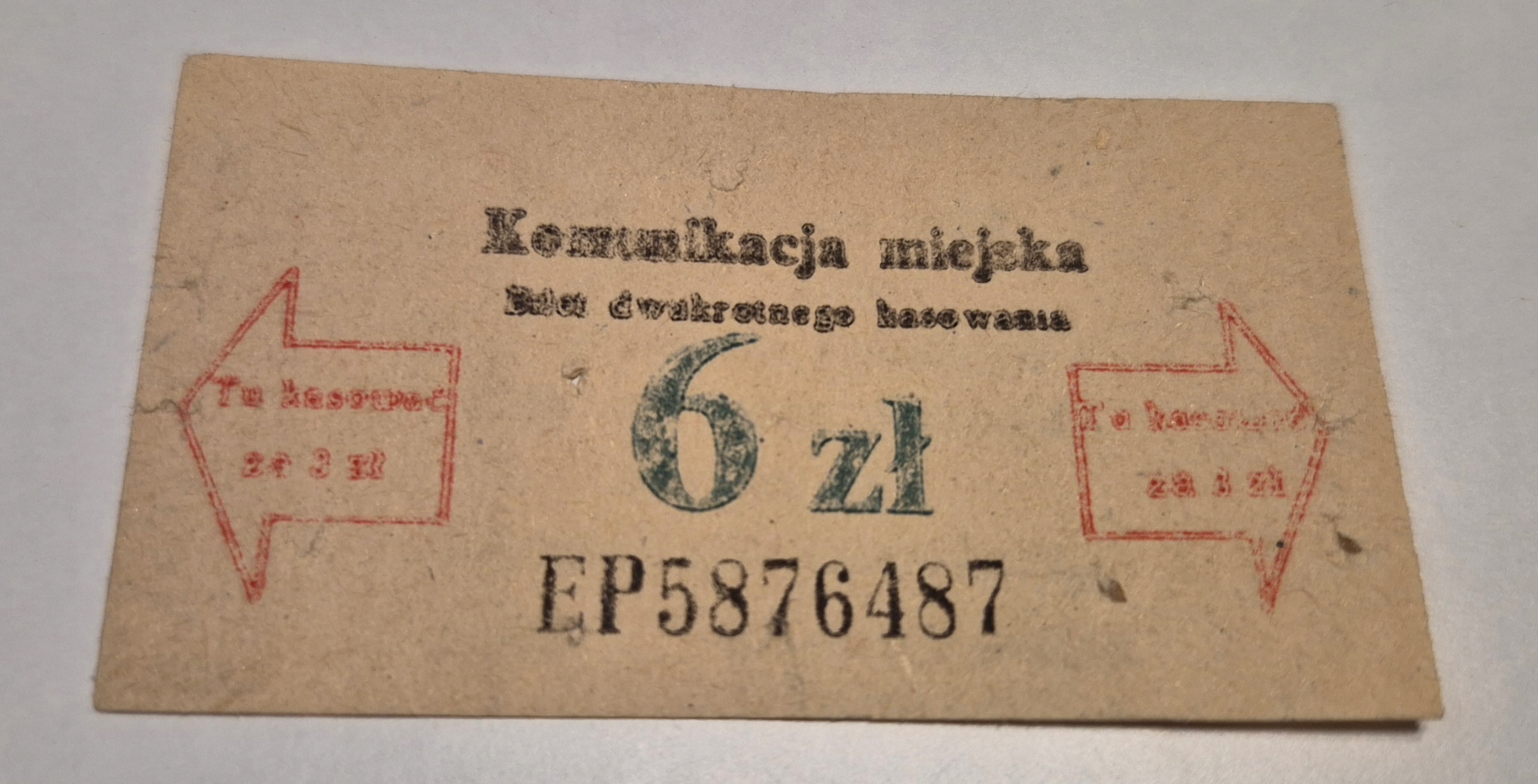 BILET OGÓLNOPOLSKI PRL 6zł (EP)