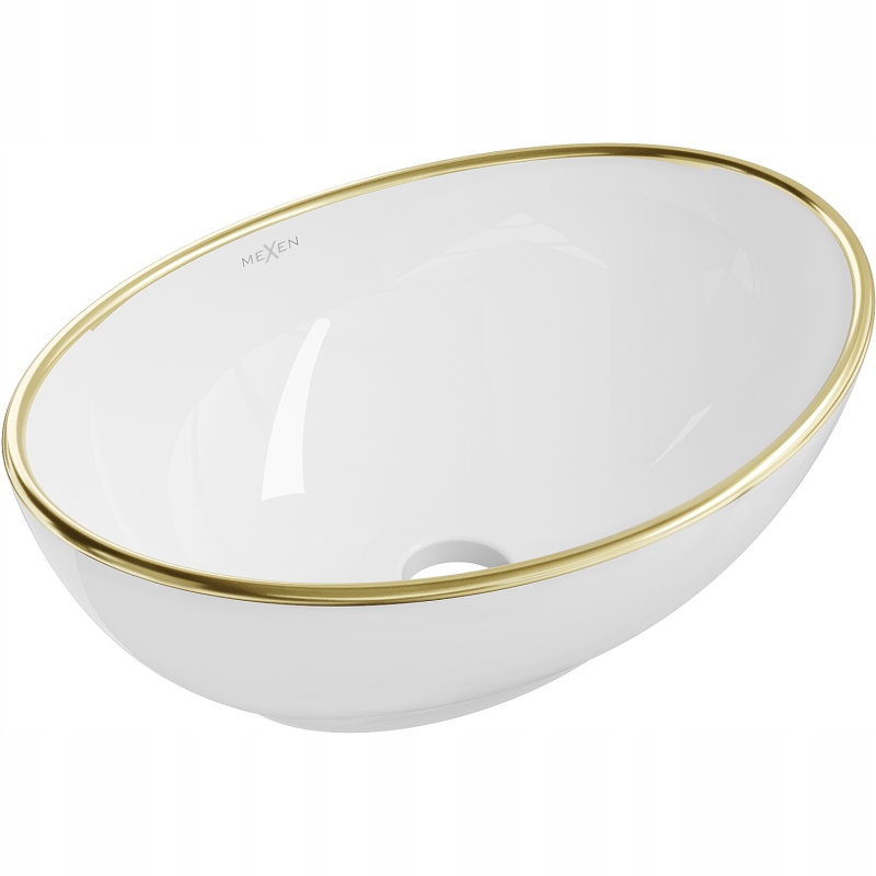 Mexen Elza umyvadlo na desku 40 x 33 cm, Bílá/Zlatá 21014005