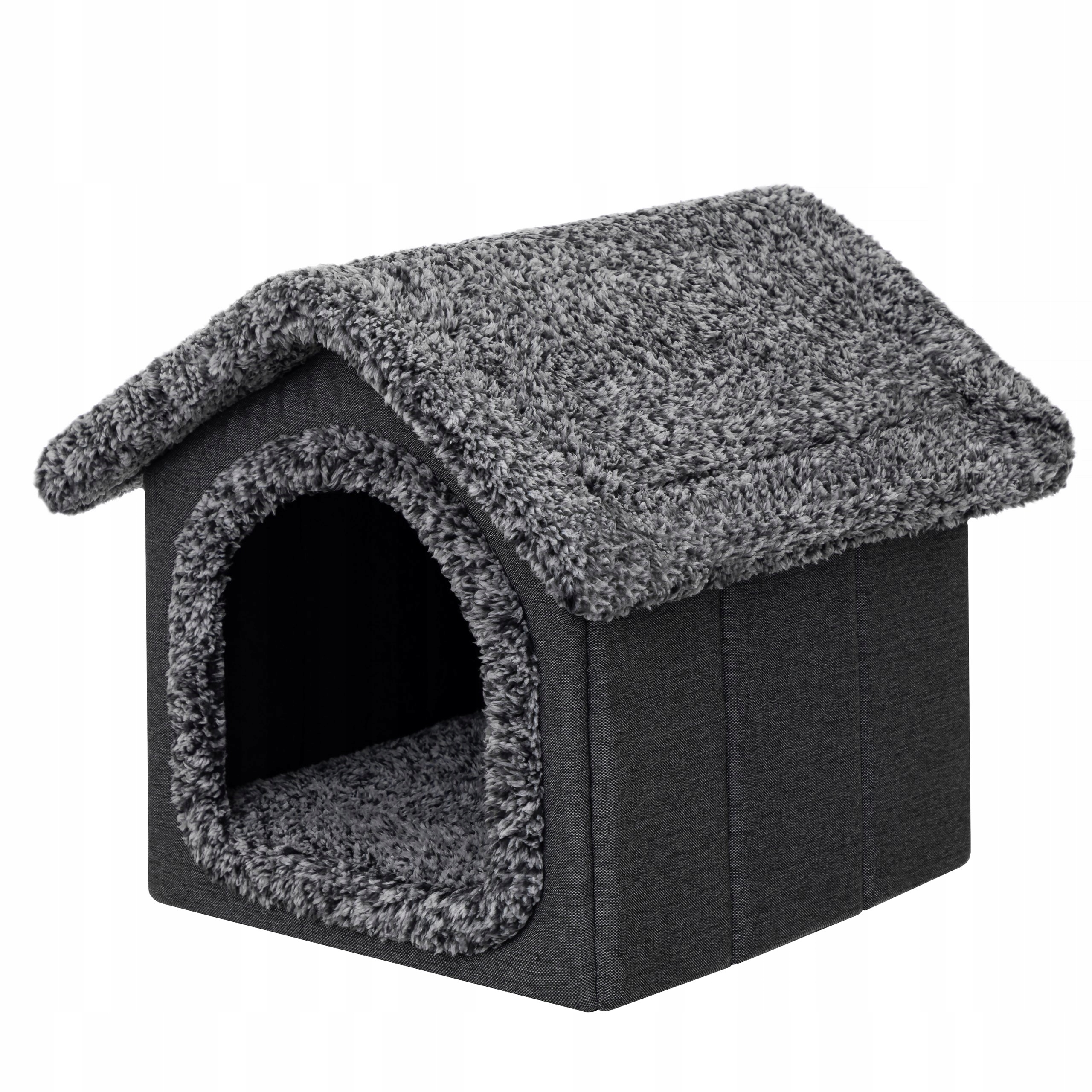 Levně Buda Domeček Budka Kotec pro malého psa s polštářkem a kožešinou R1 32x38x32 cm
