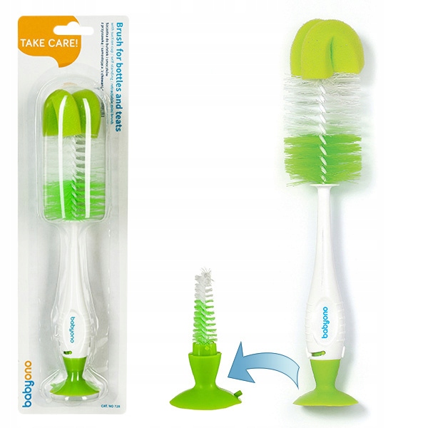 BabyOno SZCZOTKA Z PRZYSSAWKĄ do butelek smoczków