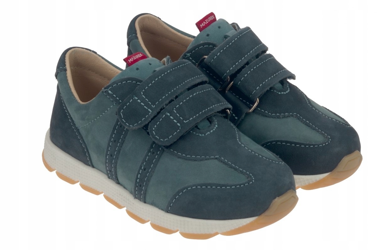 Półbuty Mazurek 1362 Antracyt Jeans -rzepy roz.20
