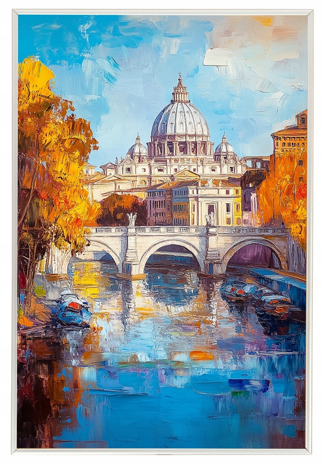 Rámeček S Hliníkovým Rámem Město Řím Plakát Bazilika Tibera Podzim 40x60
