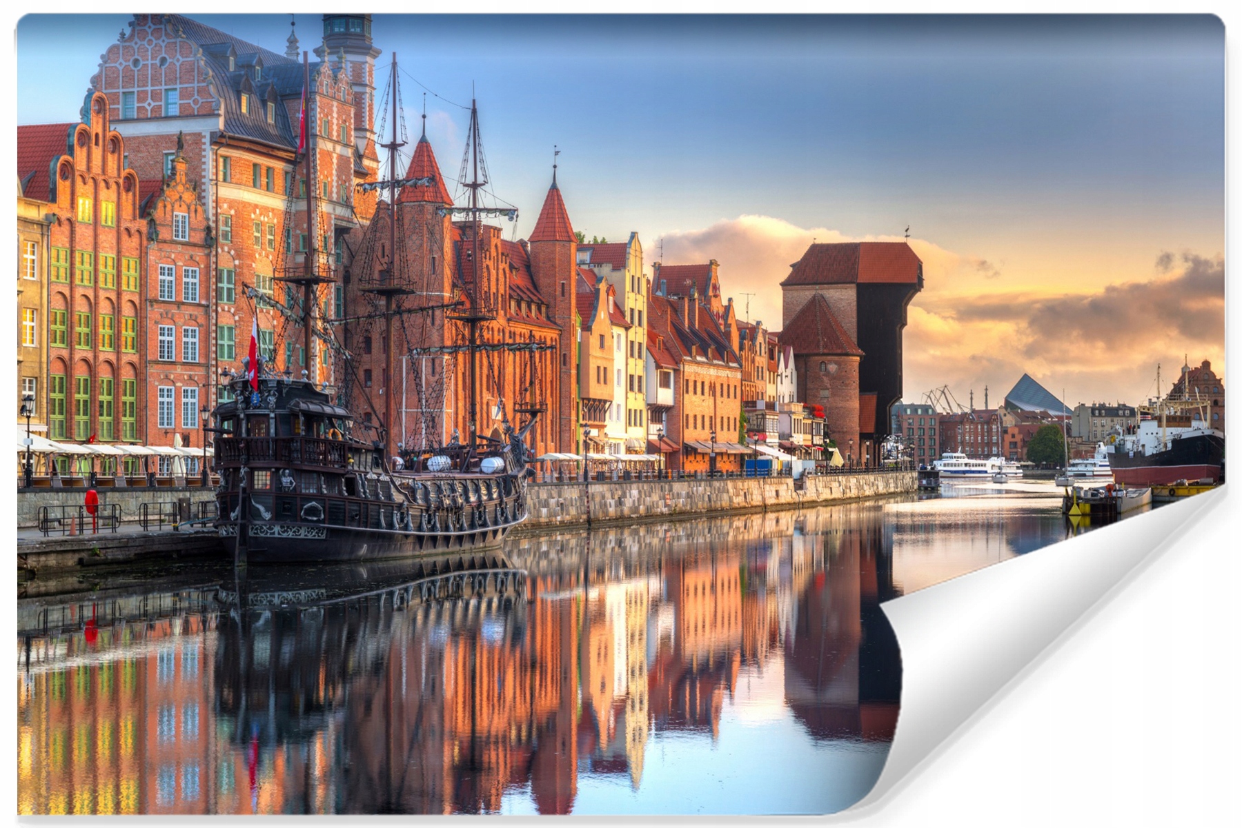 Fototapeta do obývacího pokoje Gdaňsk 3D činžovní domy 180x120
