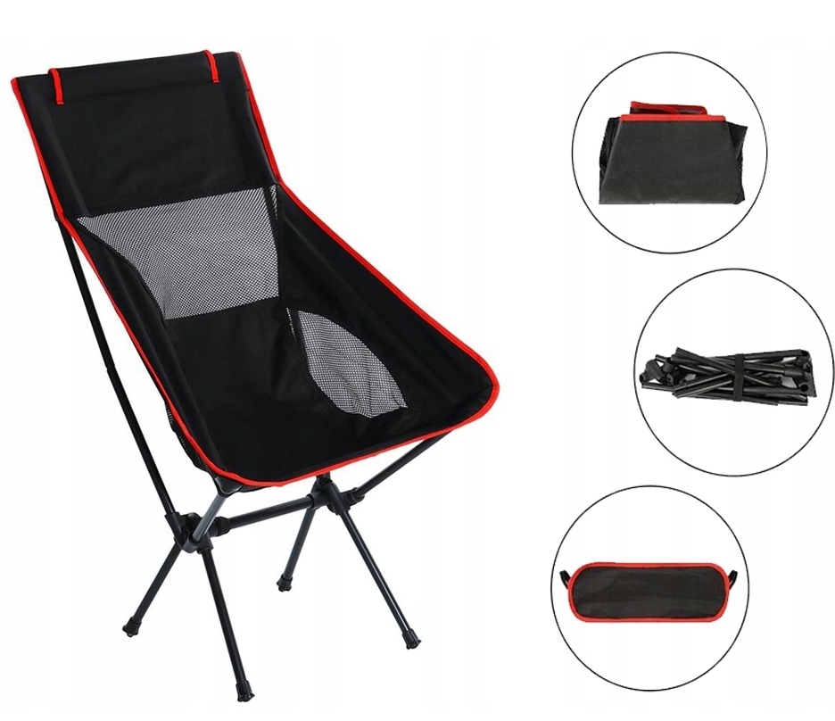 FOTEL OGRODOWY PLAŻOWE Z OPARCIEM SKŁADANE KRZESŁO CAMPINGOWE TURYSTYCZNE EAN (GTIN) 9331924252000