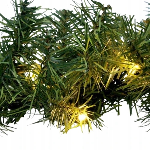 Led vánoční girlanda s jehličím, 5m, 80x Led, časovač, 3xAA, IP44