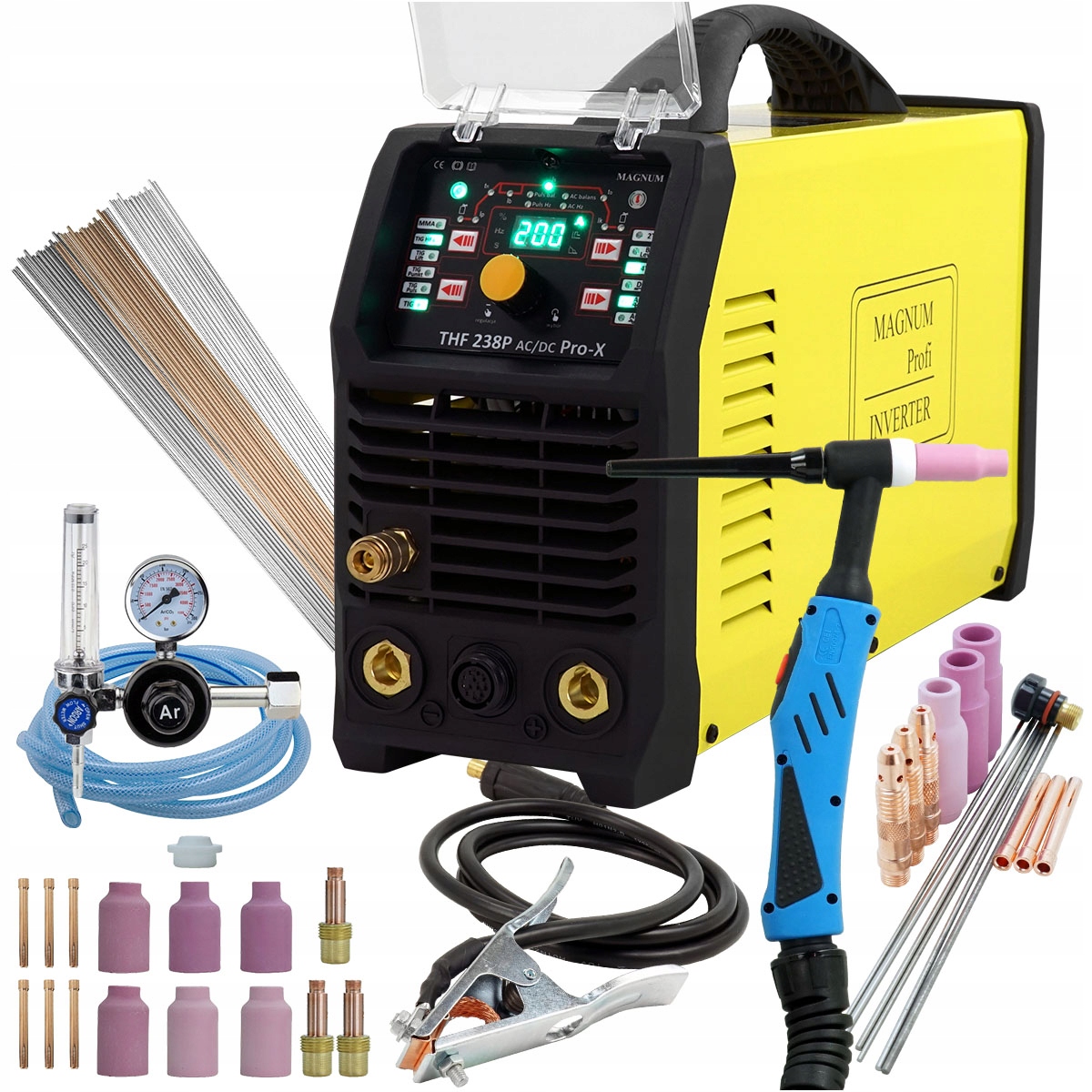 Spawarka TIG 200A AC DC Magnum Puls HF zestaw
