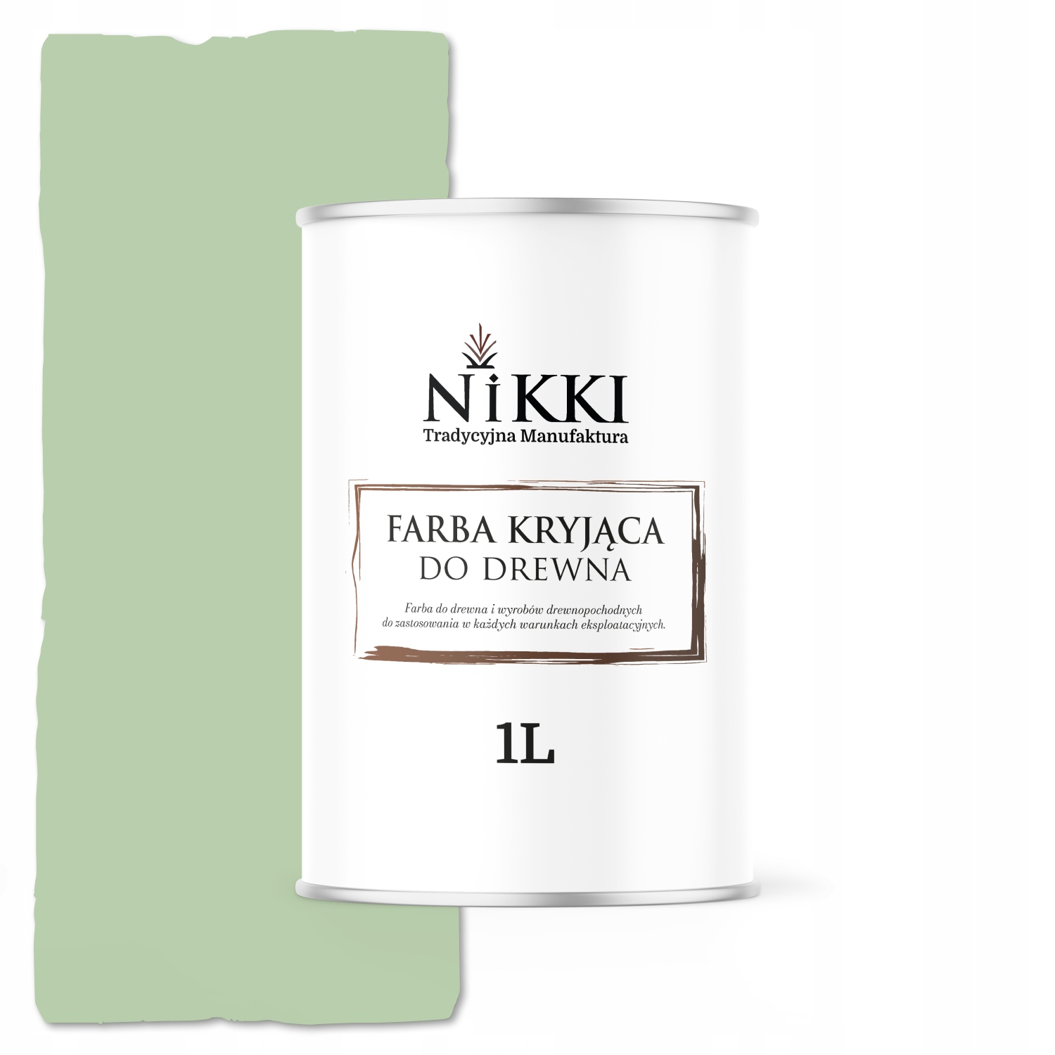 Farba Do Drewna Kryjąca Drzwi Renowacji Zielony Pastelowy RAL6019 Półmat 1L