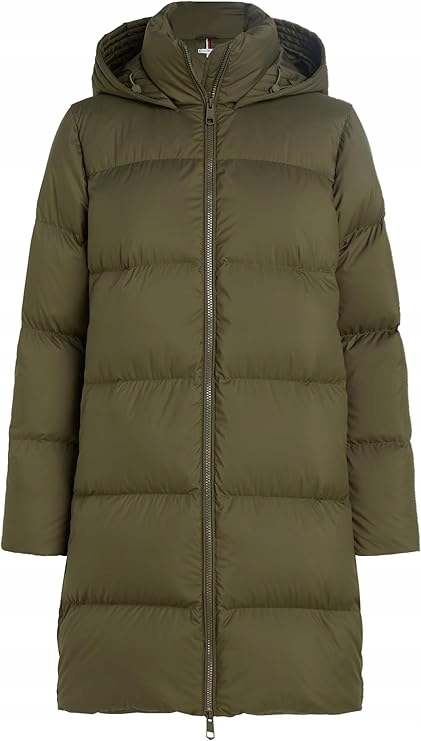 Tommy Hilfiger Prošívaná Bunda S Kapucí Khaki Ke Kolenům Xxs 7BA