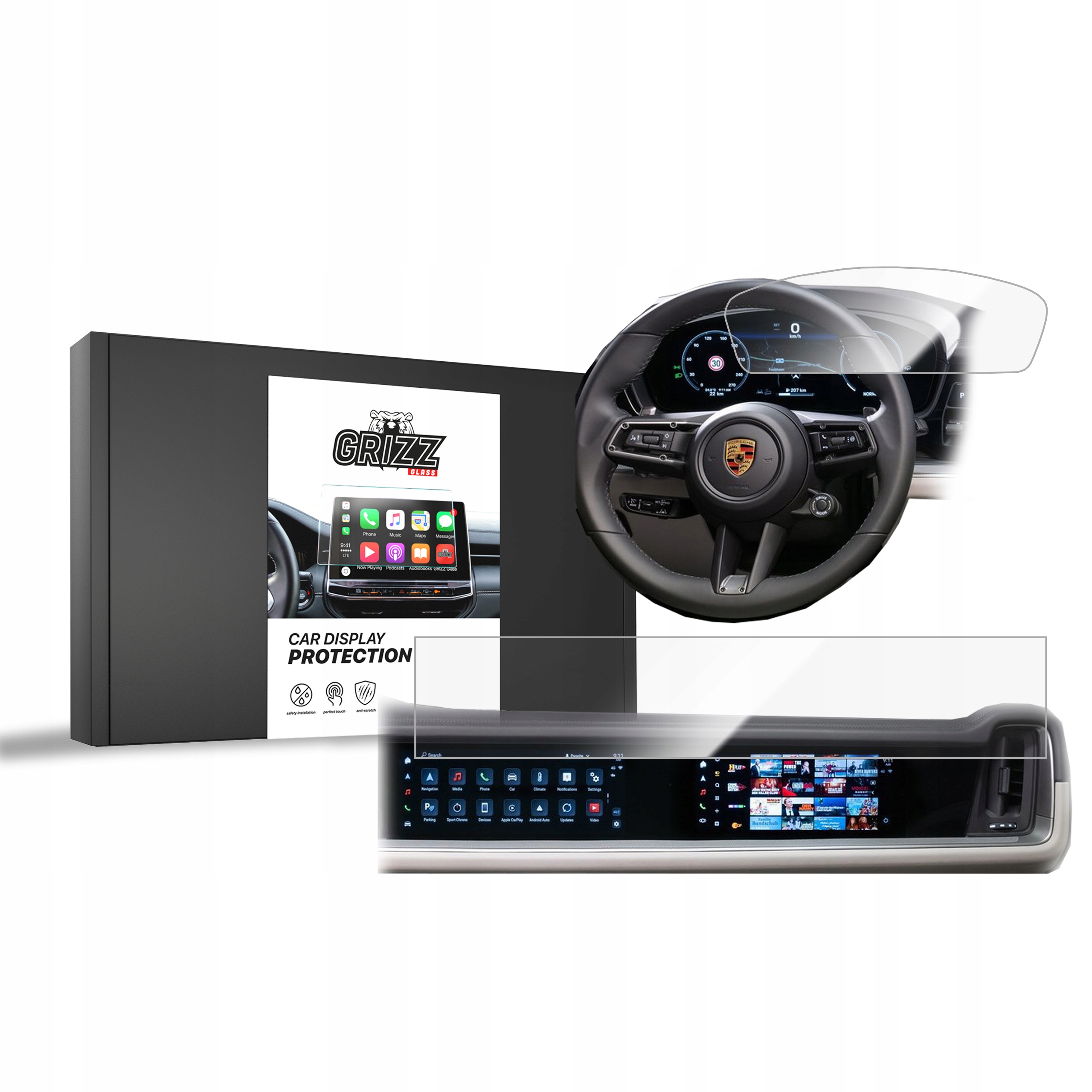 2w1 Folia Ceramiczna do Porsche Panamera 3 12,3" 10,9“ (2024-2025)