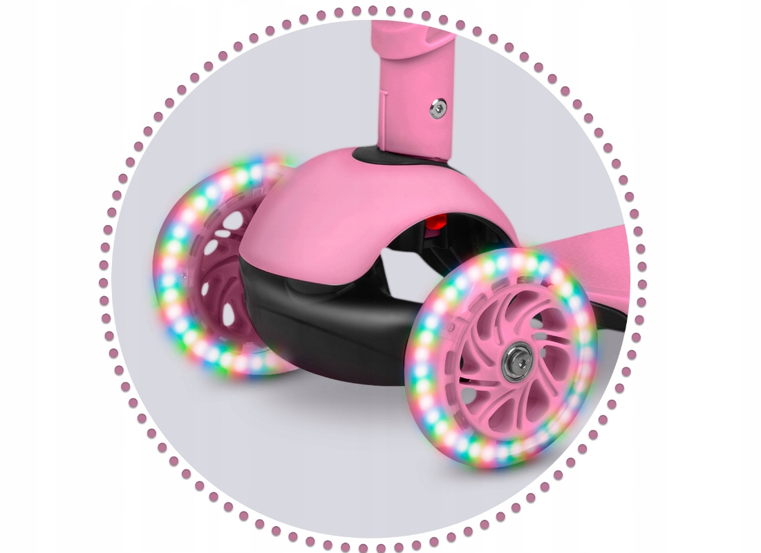 HULAJNOGA TRÓJKOŁOWA DLA DZIECI BALANSOWA 3w1 LED HULAJNOGA ŚWIECĄCE KÓŁKA Długość podestu 57 cm