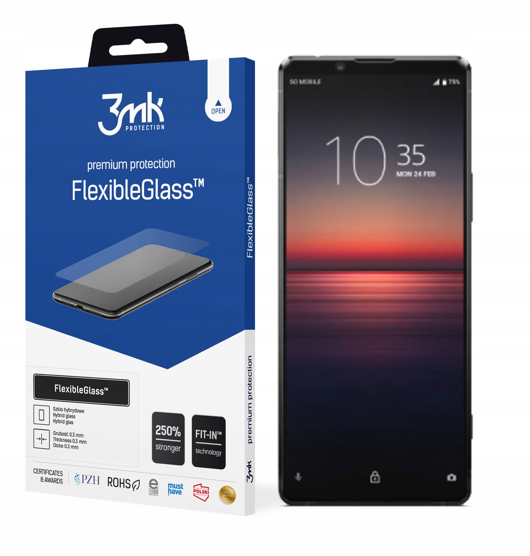 

Szkło hybrydowe 3MK FlexibleGlass do Sony Xperia 1