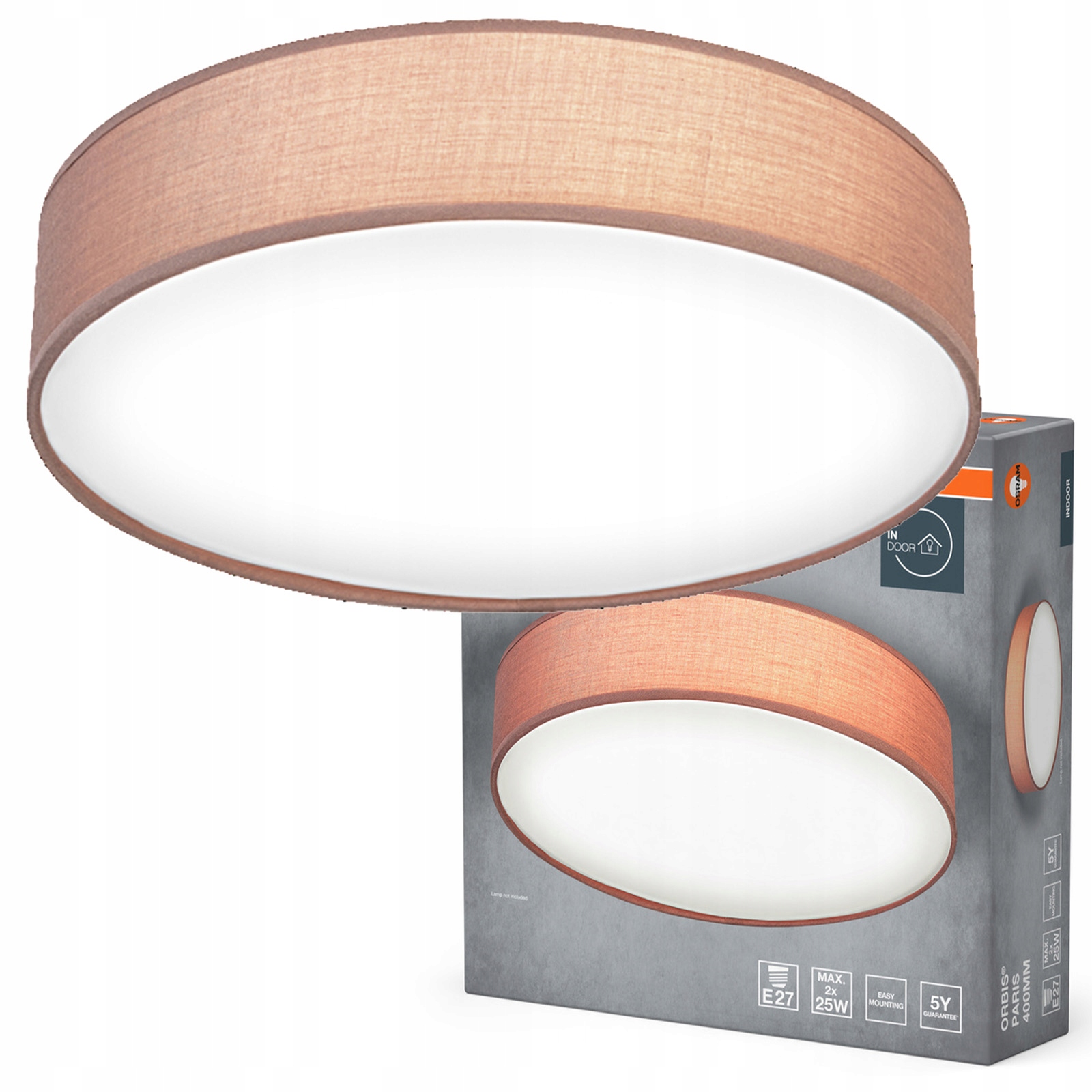 Stropné Svietidlo Led Nástenná lampa 2x E27 Hnedá Orbis Osram