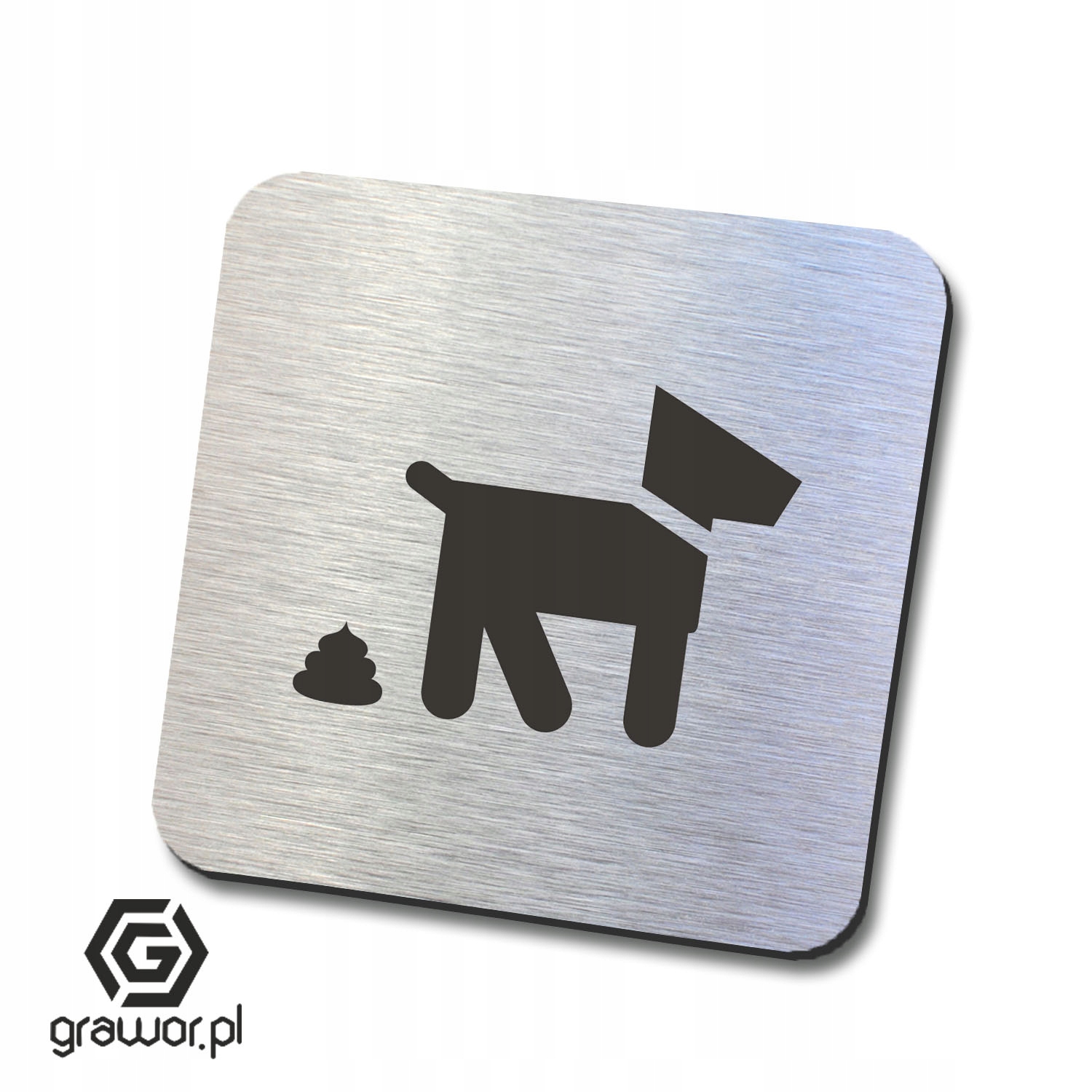 Srebrna tabliczka informacyjna recepcja 10x10 cm Marka inny