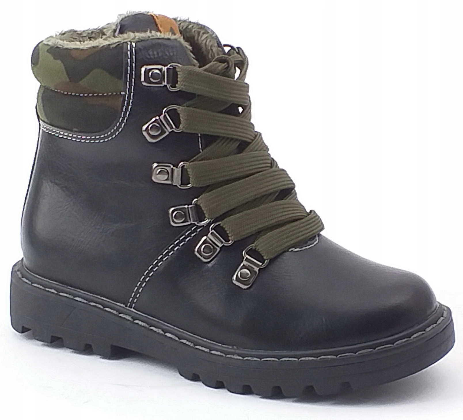 TRAPERY AMERICAN GC38 DZIECIĘCE TRZEWIKI CHŁOPIĘCE SUWAK ZIMOWE CZARNE 31