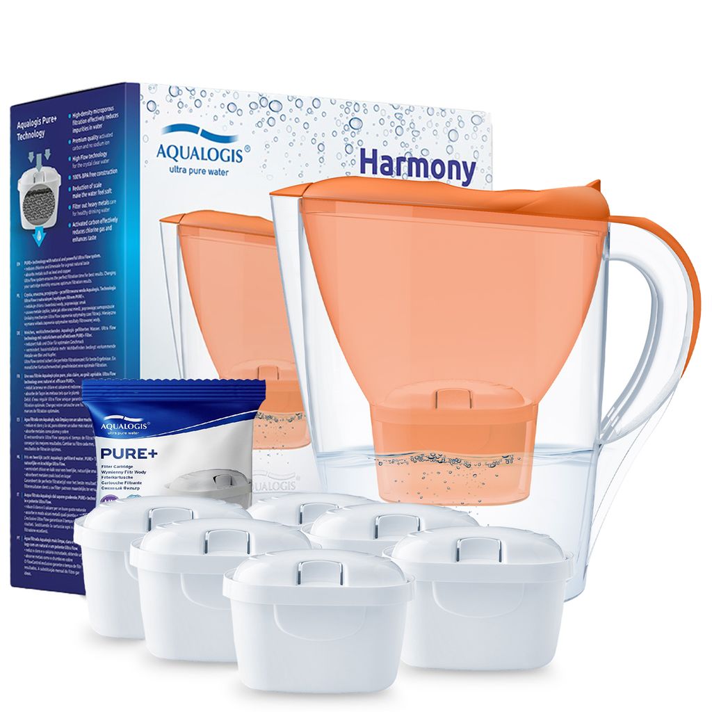 Filtrační konvice Aqualogis Harmony Oranžová, 5+1 Filtry