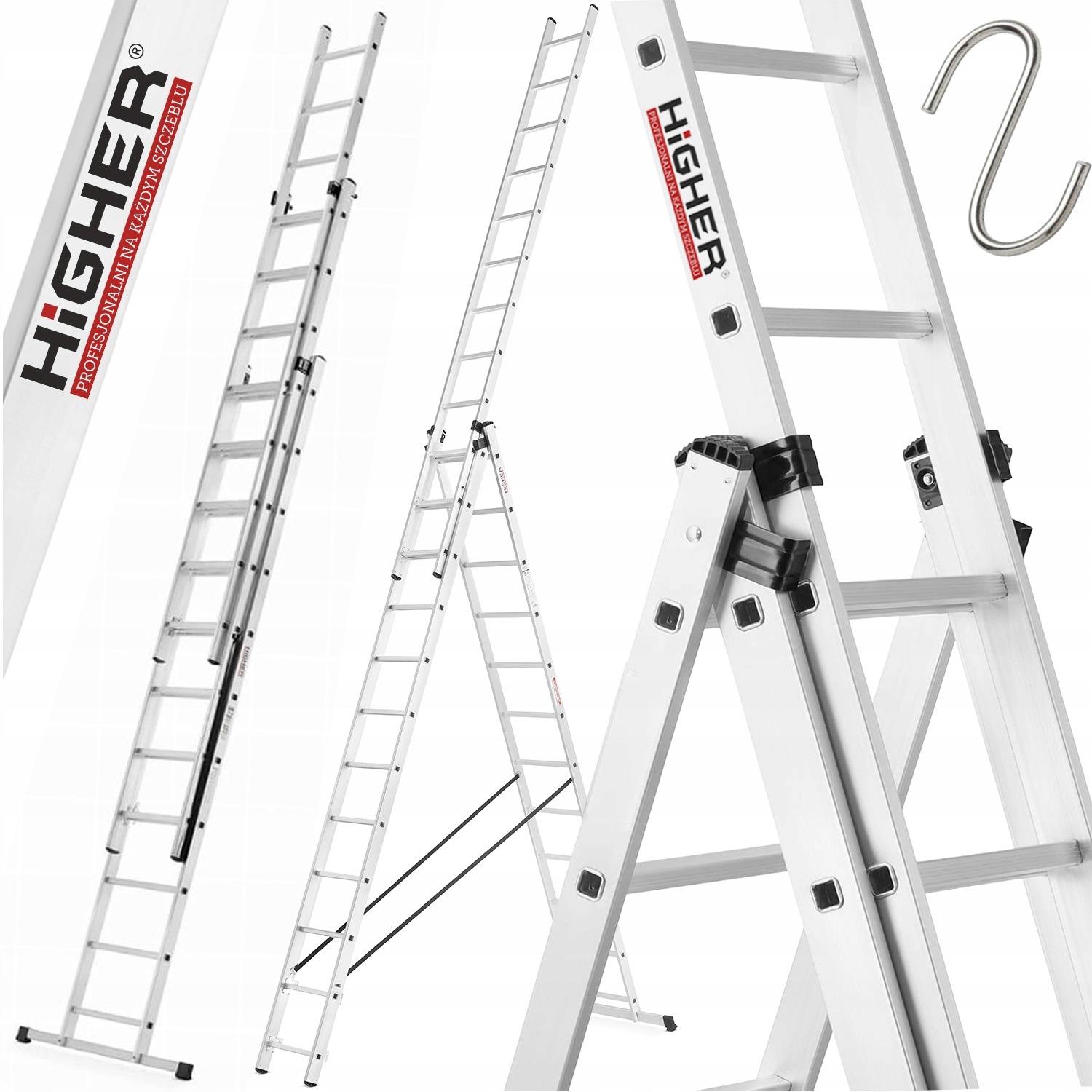 Žebřík 3x12 na schody Higher 150 kg univerzální