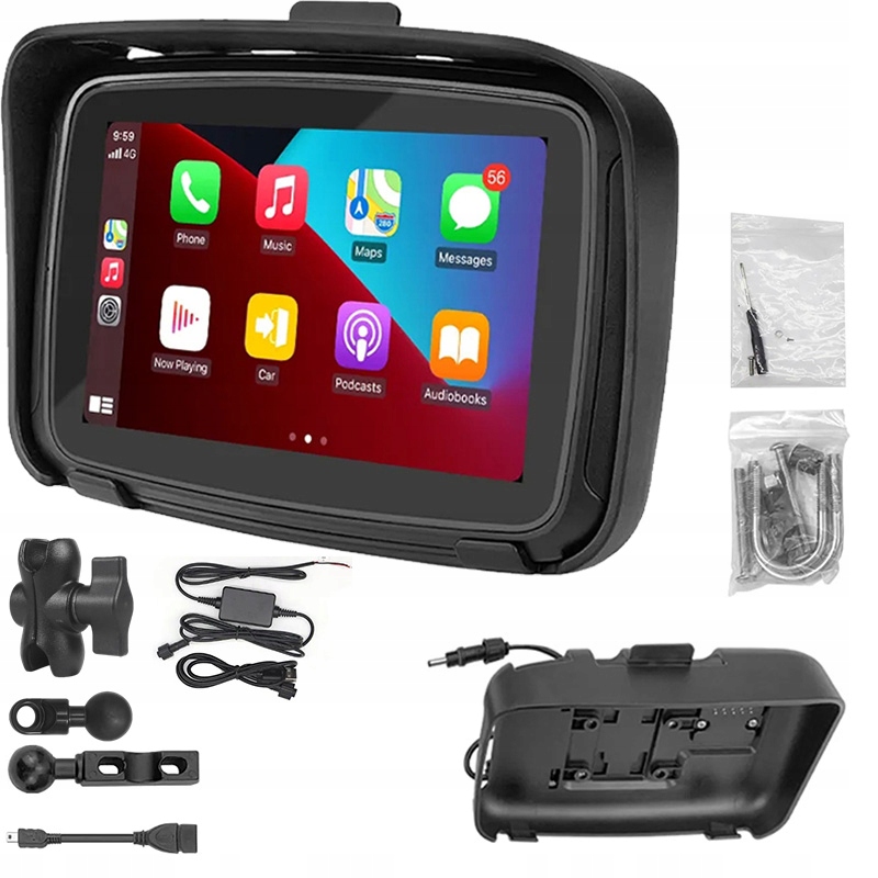 NAWIGACJA GPS Z CAR PLAY, ANDROID AUTO MOTOCYKLOWA Stan opakowania oryginalne