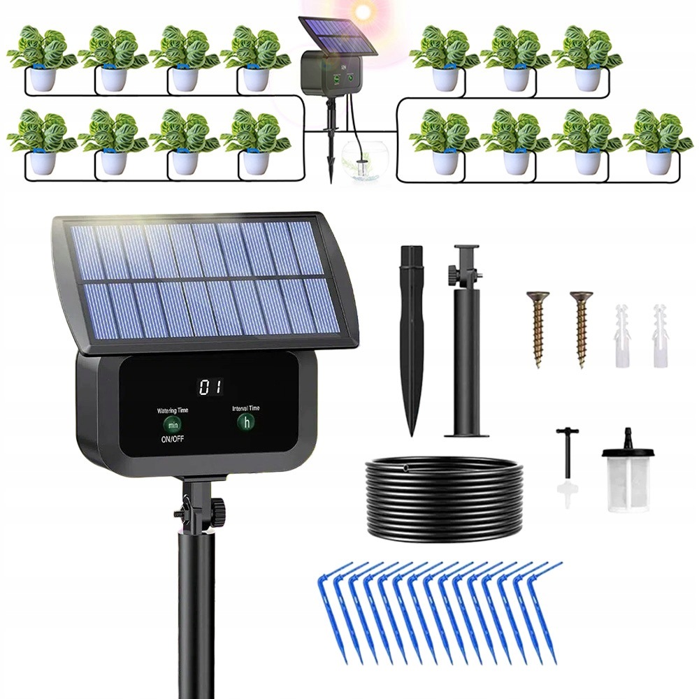Automatický Set Solárního Kapkového Zavlažování LCD Panel Pro 15 Rostlin