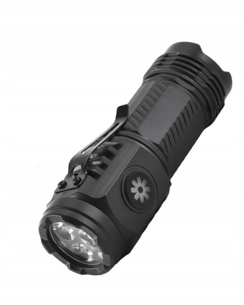 Latarka Led Kieszonkowa Z Magnesem I Bocznym Świtłem Led 9,5x3 cm Czarna