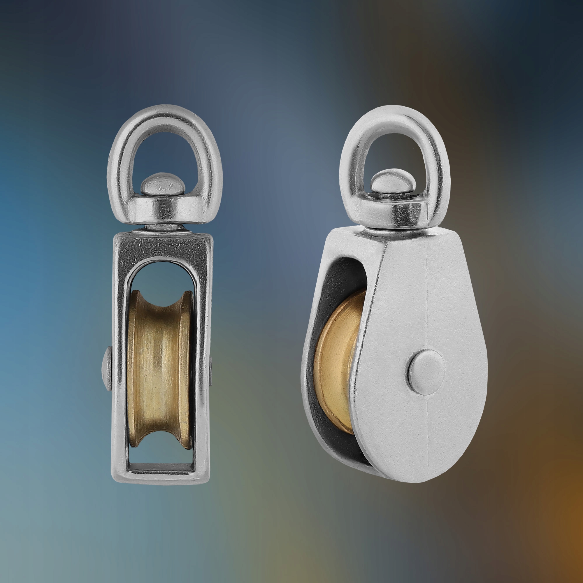 BLOCZEK LINOWY POJEDYNCZY 1" NIKLOWANY BUDOWLANY ŻEGLARSKI OBROTOWY Fi 6 mm Typ bloczek