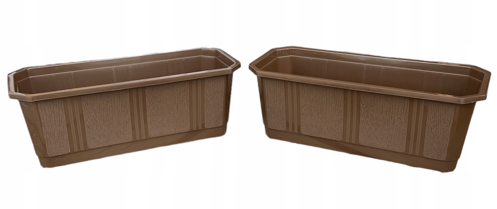 Skrzynka balkonowa Verdenia S 40 x 17 cm brązowa doniczka — zestaw 2 szt.