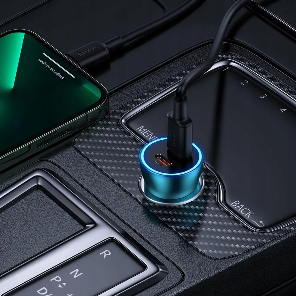 ładowarka samochodowa x USB Typ C 40W Golden Contactor Pro niebieska Długość przewodu 1 m