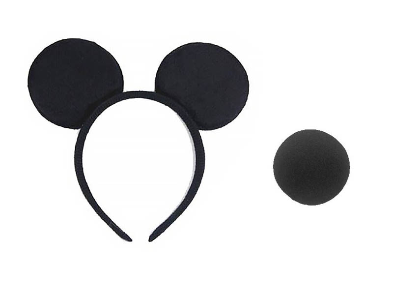 

Komplet Myszki Minnie I Mickey Uszy Nos Czarny