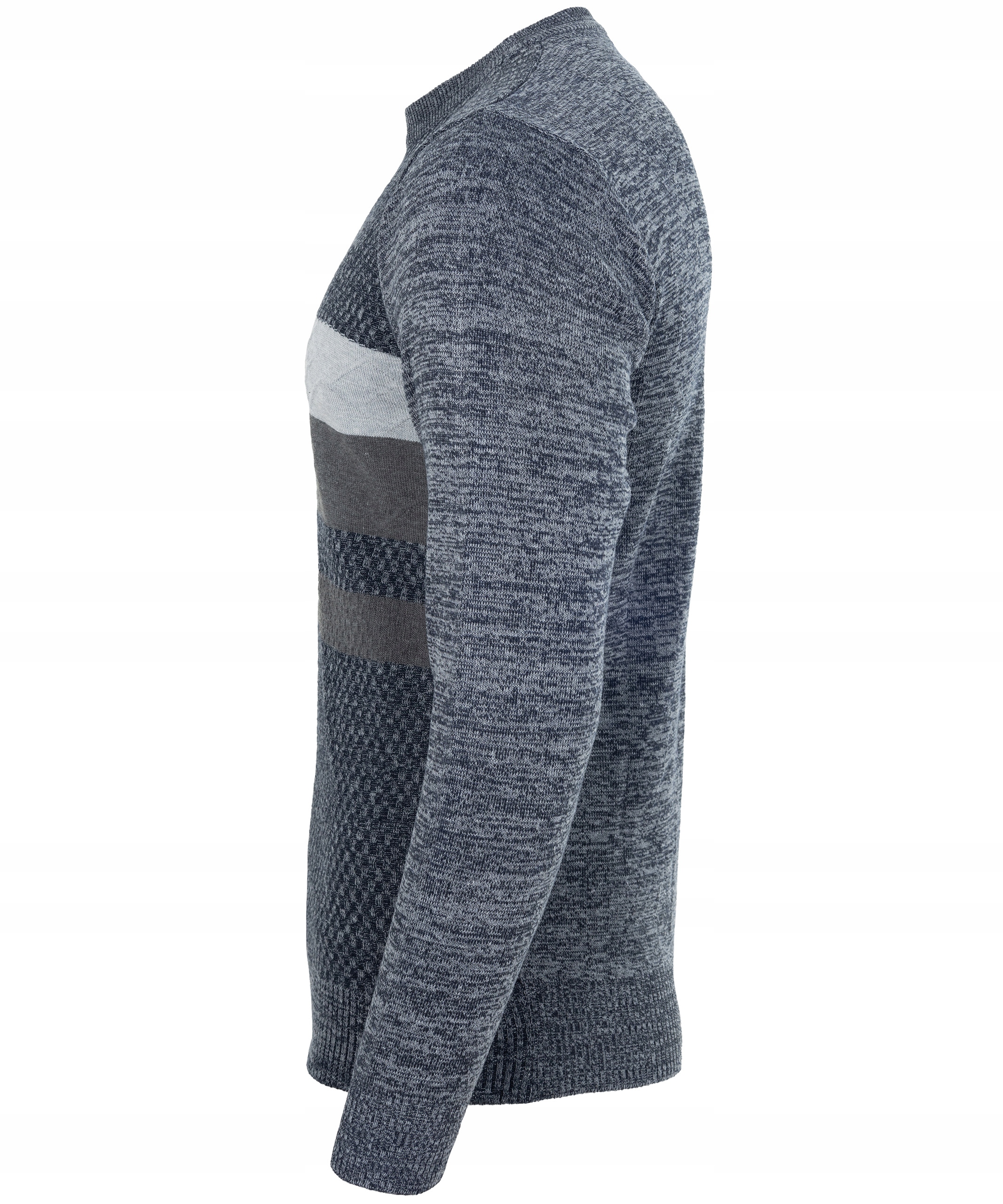 SWETER MĘSKI ELASTYCZNY BLUZKA SZARO-NIEBIESKI XXL Rozmiar XXL