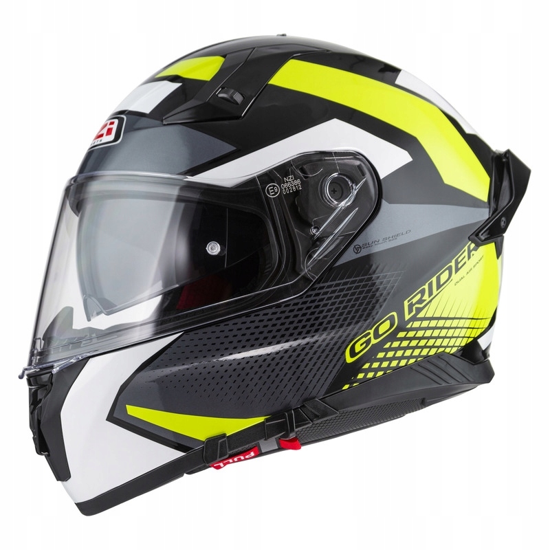 Motocyklová Prilba Nzi Go Rider Stream Duo Quadri Black Grey Yellow (L)