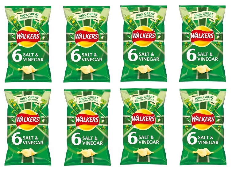 8x 150g Walkers Lay's Chipsy Salt & Vinegar Uk