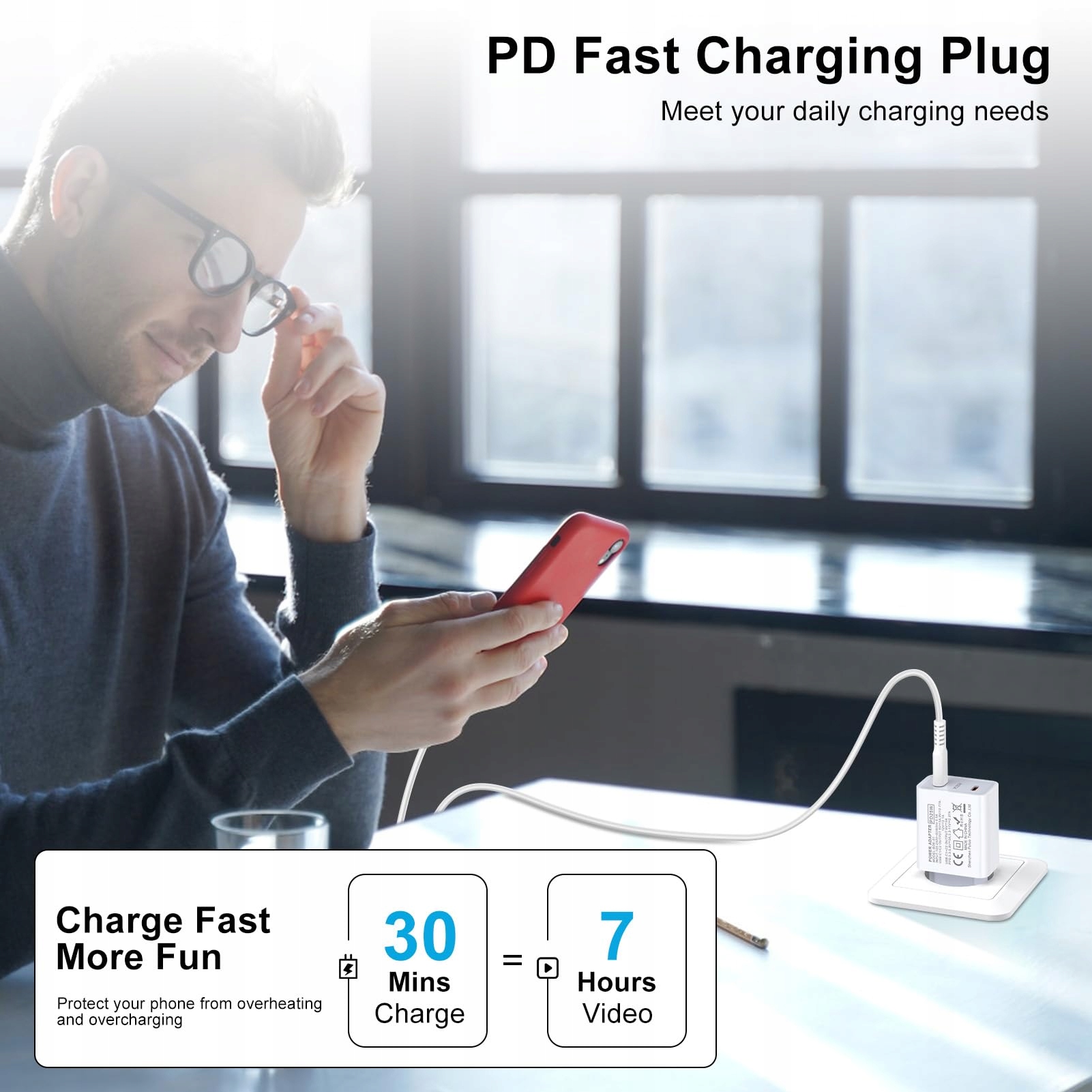 HitTid Szybka Ładowarka USB C 25W Dla Galaxy S25 S24 S23 S22 S21 S20 — miniatura 6