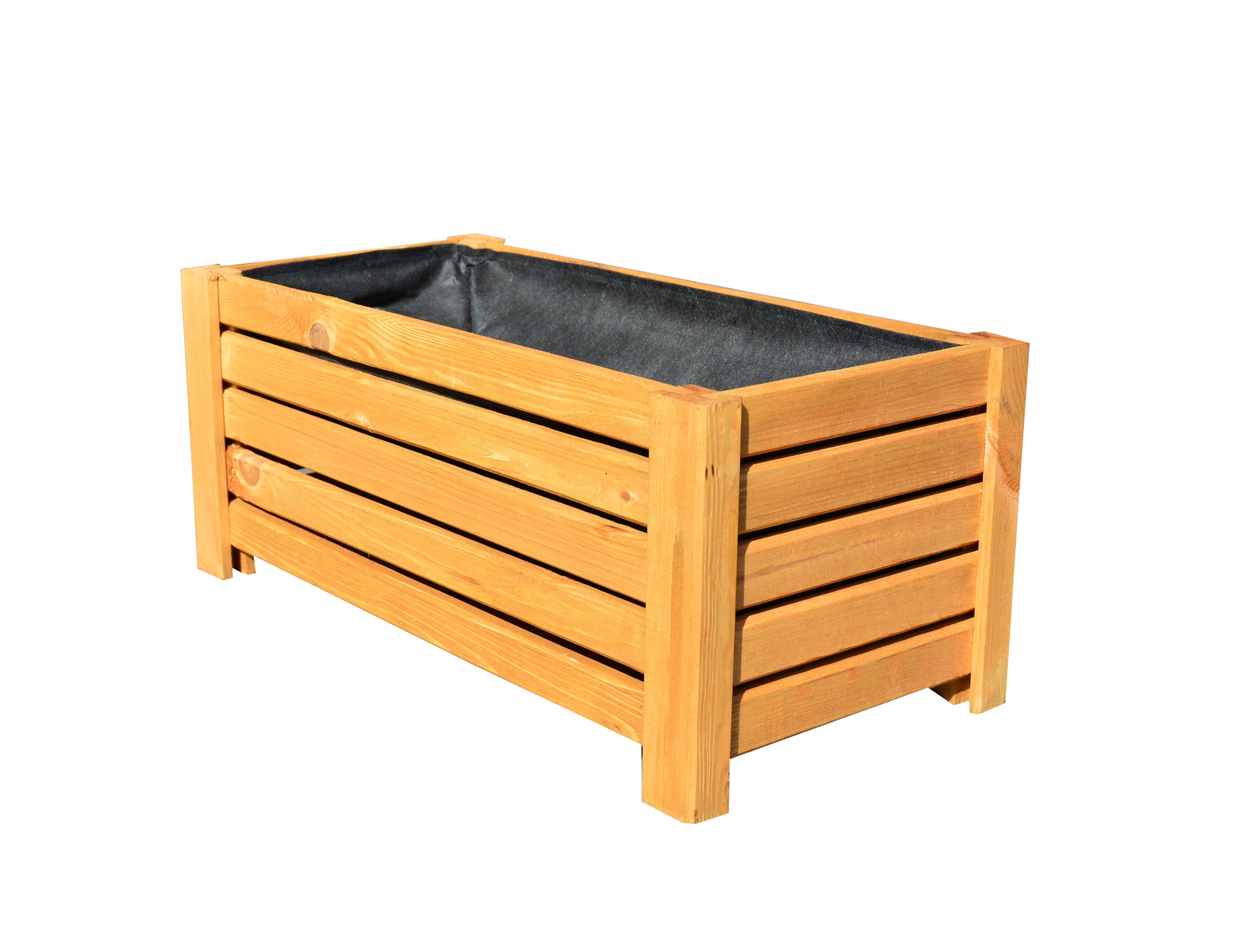 Drewniana Donica Ogrodowa na taras Skrzynka Jasny Brąz 60x33x25 cm