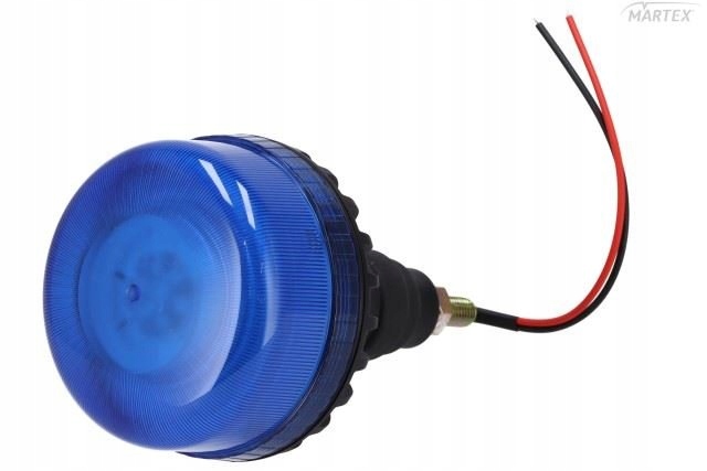 Blesková Lampa 12/24V 12X3W Led Nízká Modrá S Elastickou Příchytkou