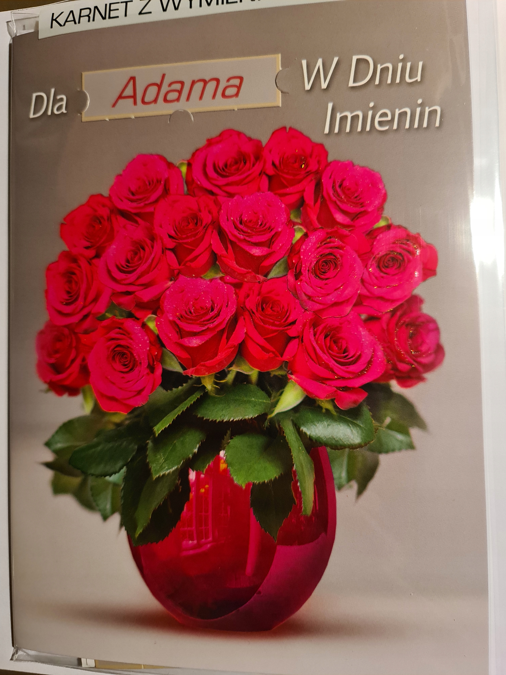

Kartki imieninowe, imieniny z wymiennym imieniem
