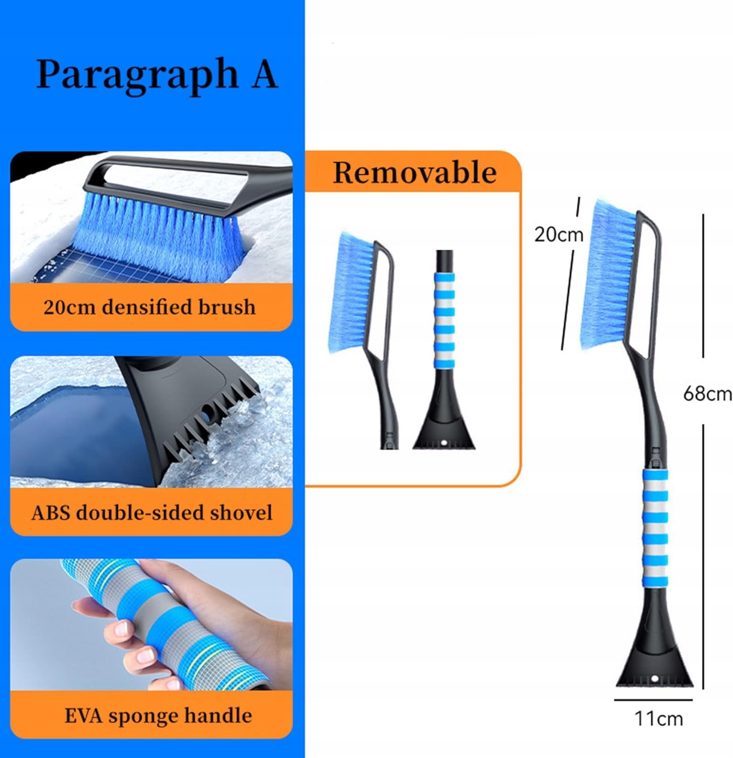 Skrobaczka zimowa do usuwania śniegu z łopatk Producent bez marki