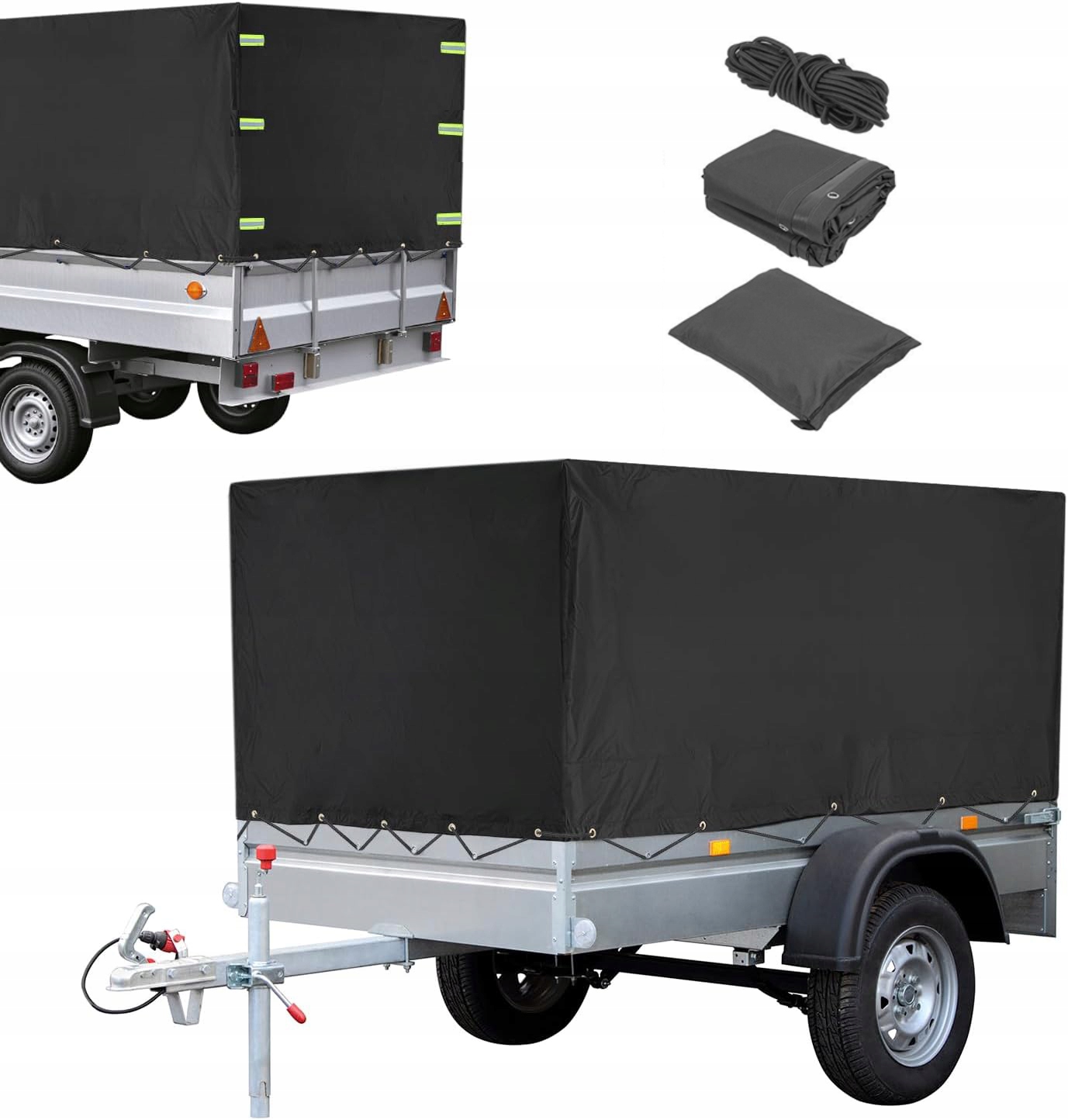 Obal na rám h-110 cm, plachta na přívěs s reflexními pruhy 600D