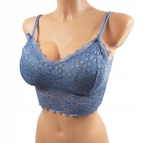 

Bralet Koronkowy Biustonosz Crop Top Z Wkładkami