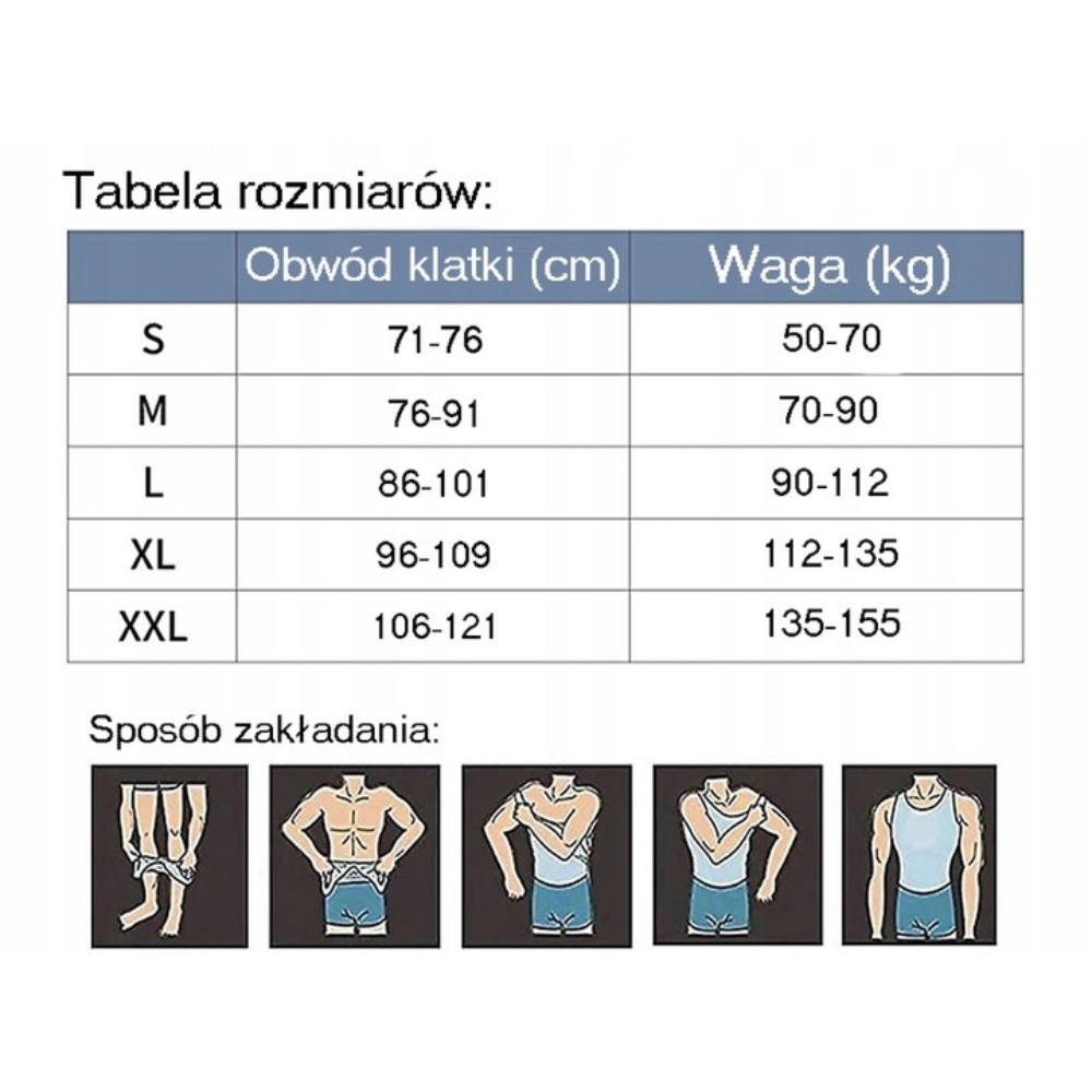 KOSZULKA WYSZCZUPLAJĄCA podkoszulka MĘSKA modelująca COMFORT biała XL Rozmiar XL