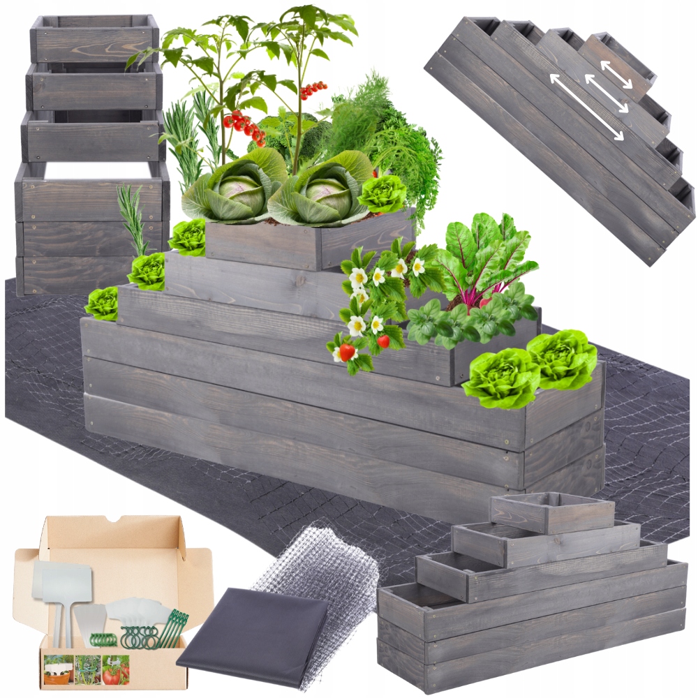 Nastaviteľný záhon na zeleninu, boxy na zeleninový záhon, inspekt 54x120x30