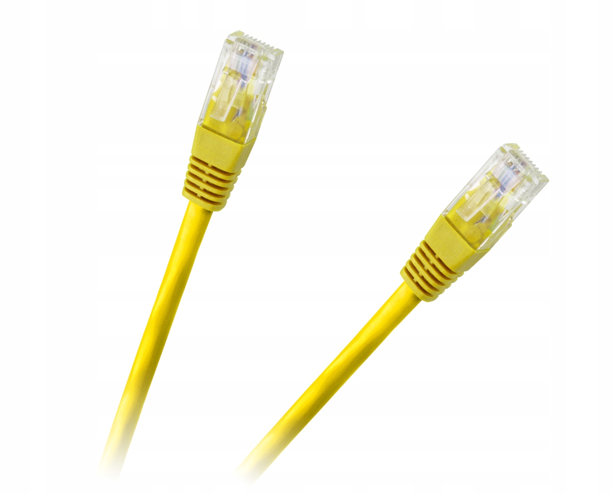 Patchcord kabel Utp 8c wtyk- wtyk 3,0m Cca żółty cat. 6e Lechpol