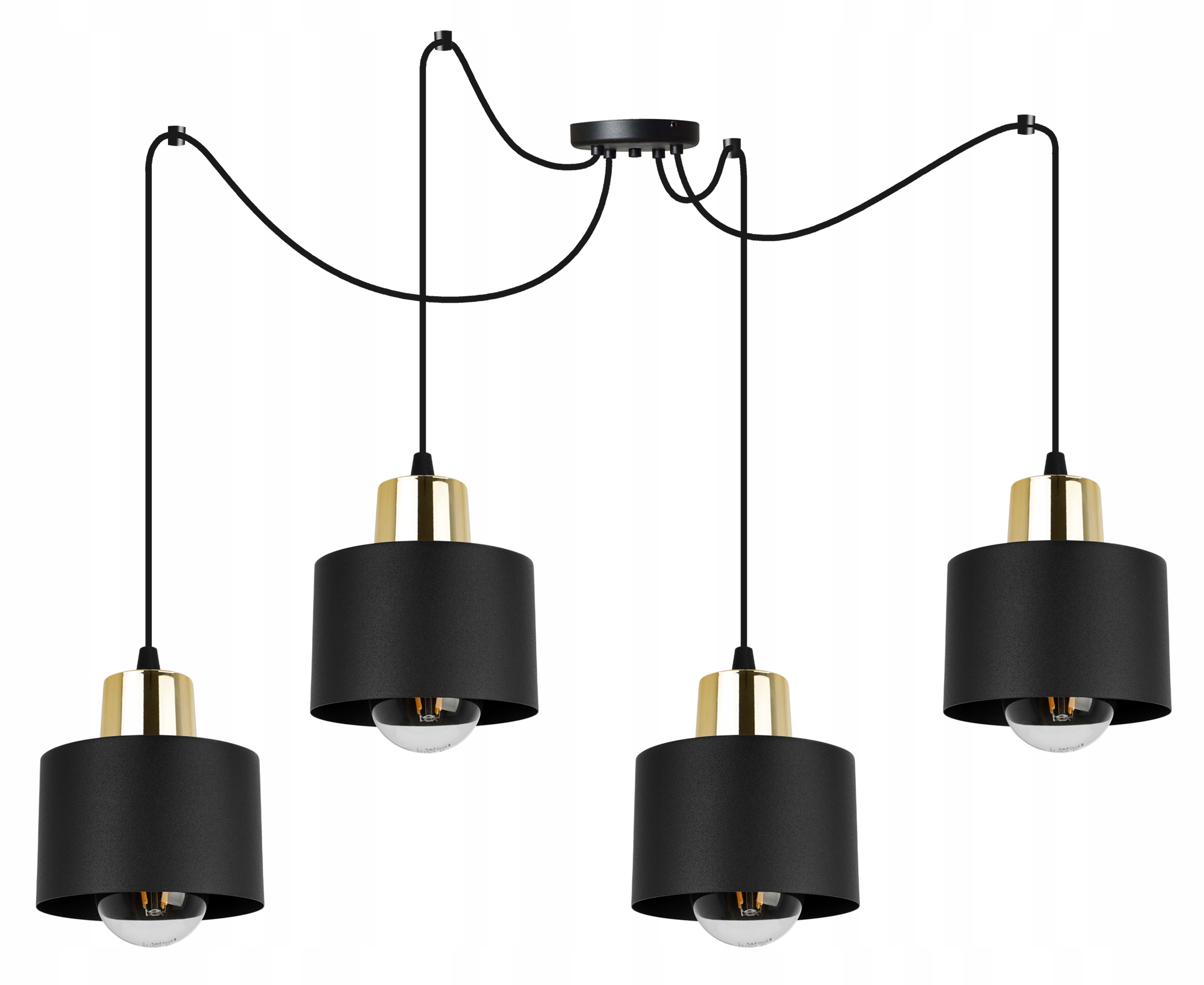 Závěsná Stropní Lampa Pavouk, Černá, Moderní Kovová Loftová Lampa