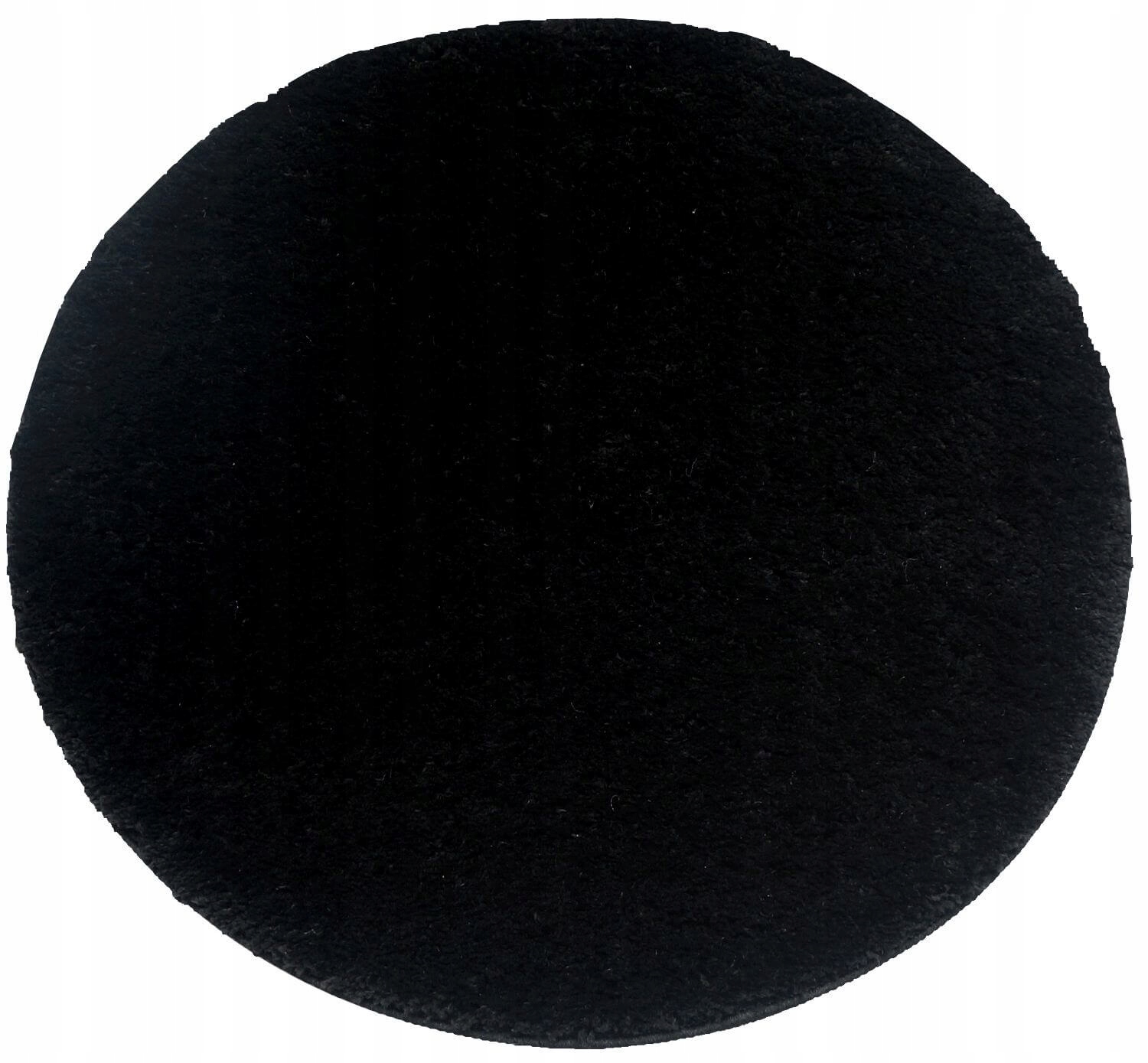 Koberec Shaggy Okrúhly Chlpatý Do Obývačky Plyšový Čierny 160X160